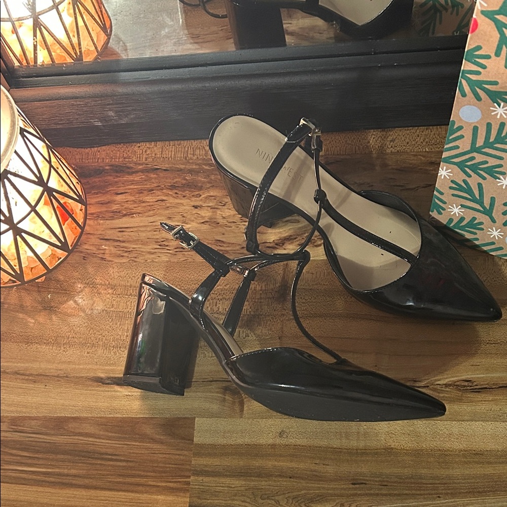 Nine West Black Patent Leather Heels
